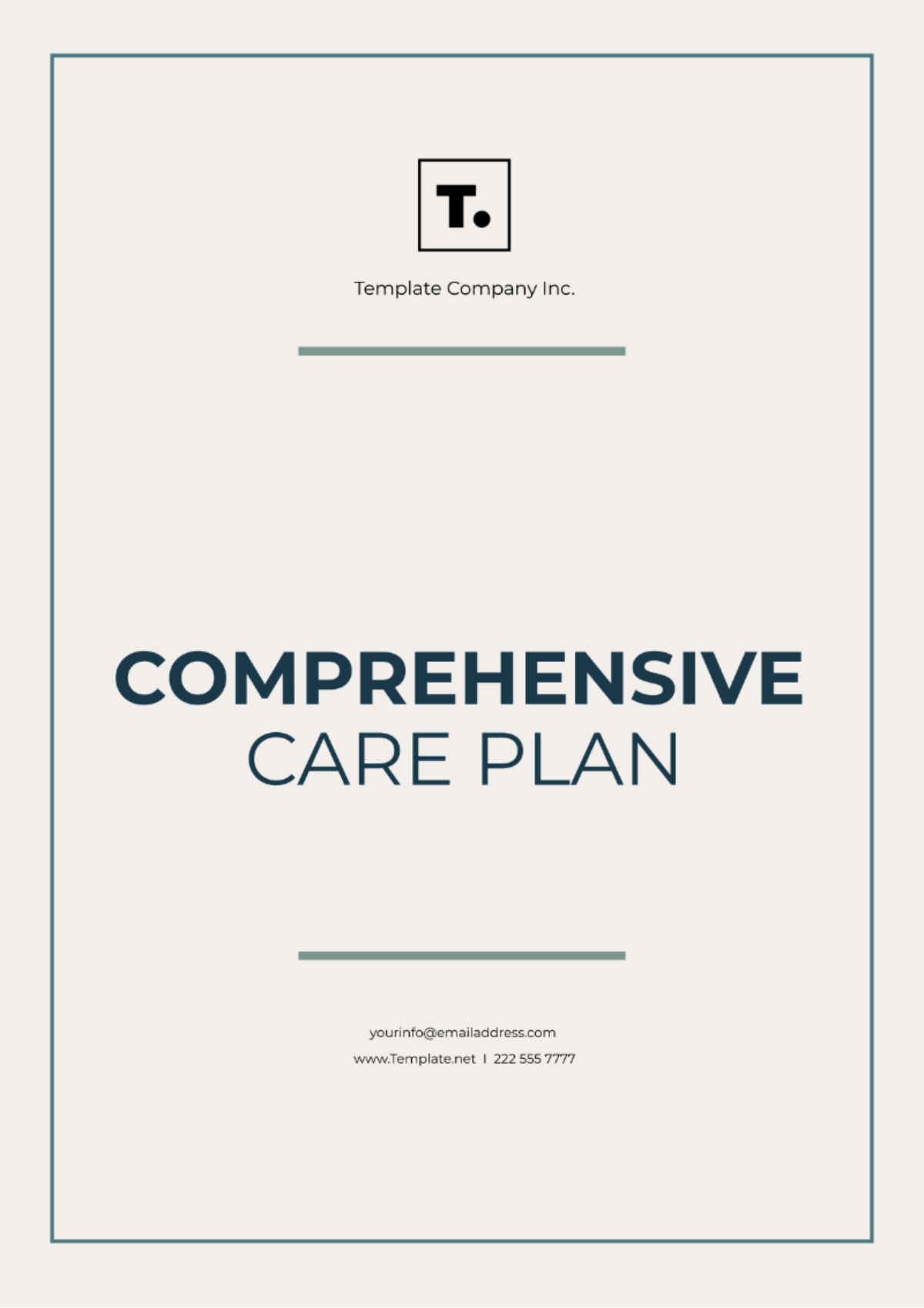 Comprehensive Care Plan Template