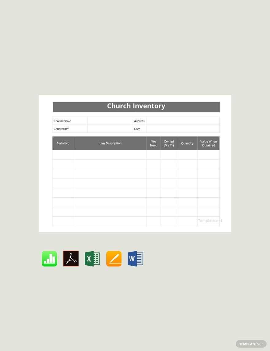 Church Inventory Template