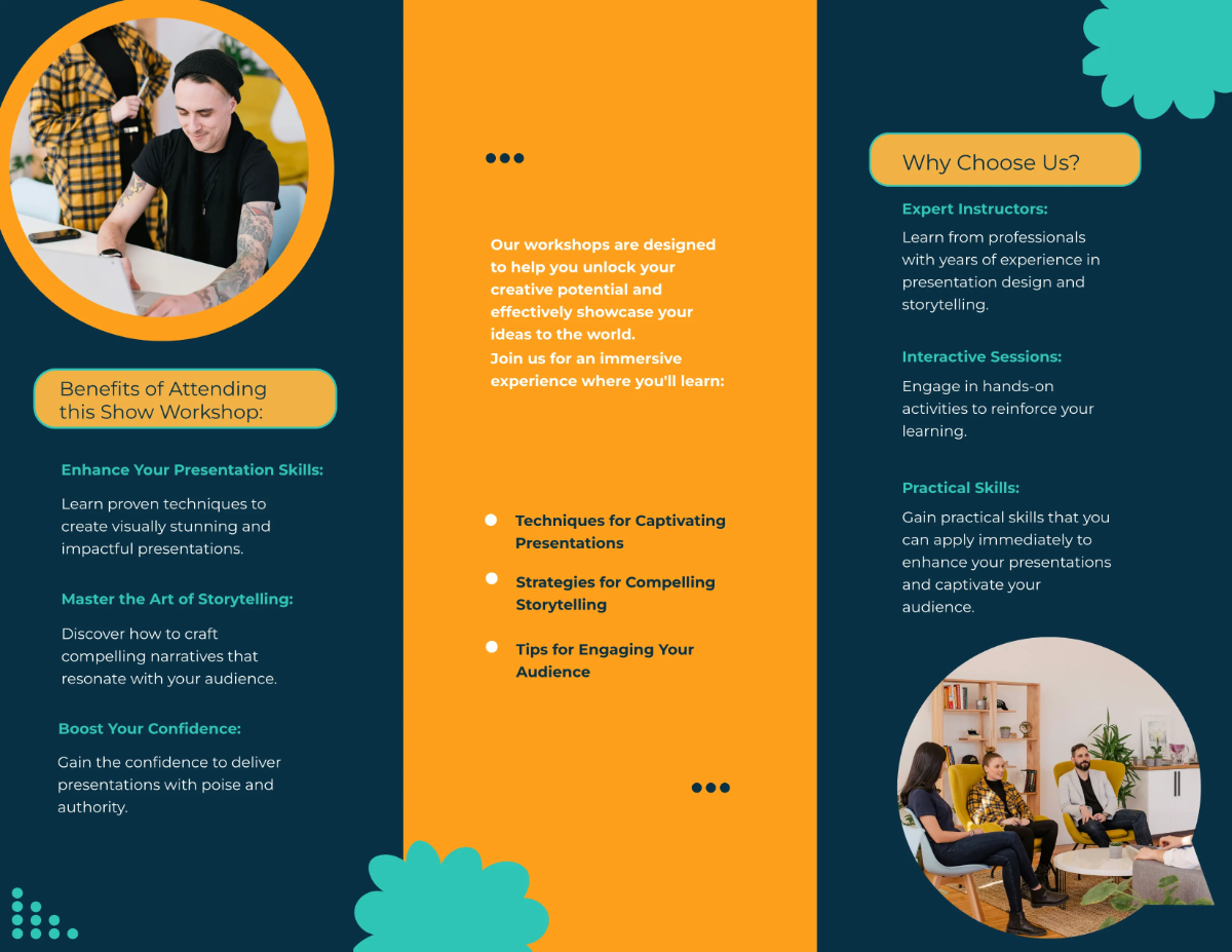 Free Workshop Brochure Template to Edit Online