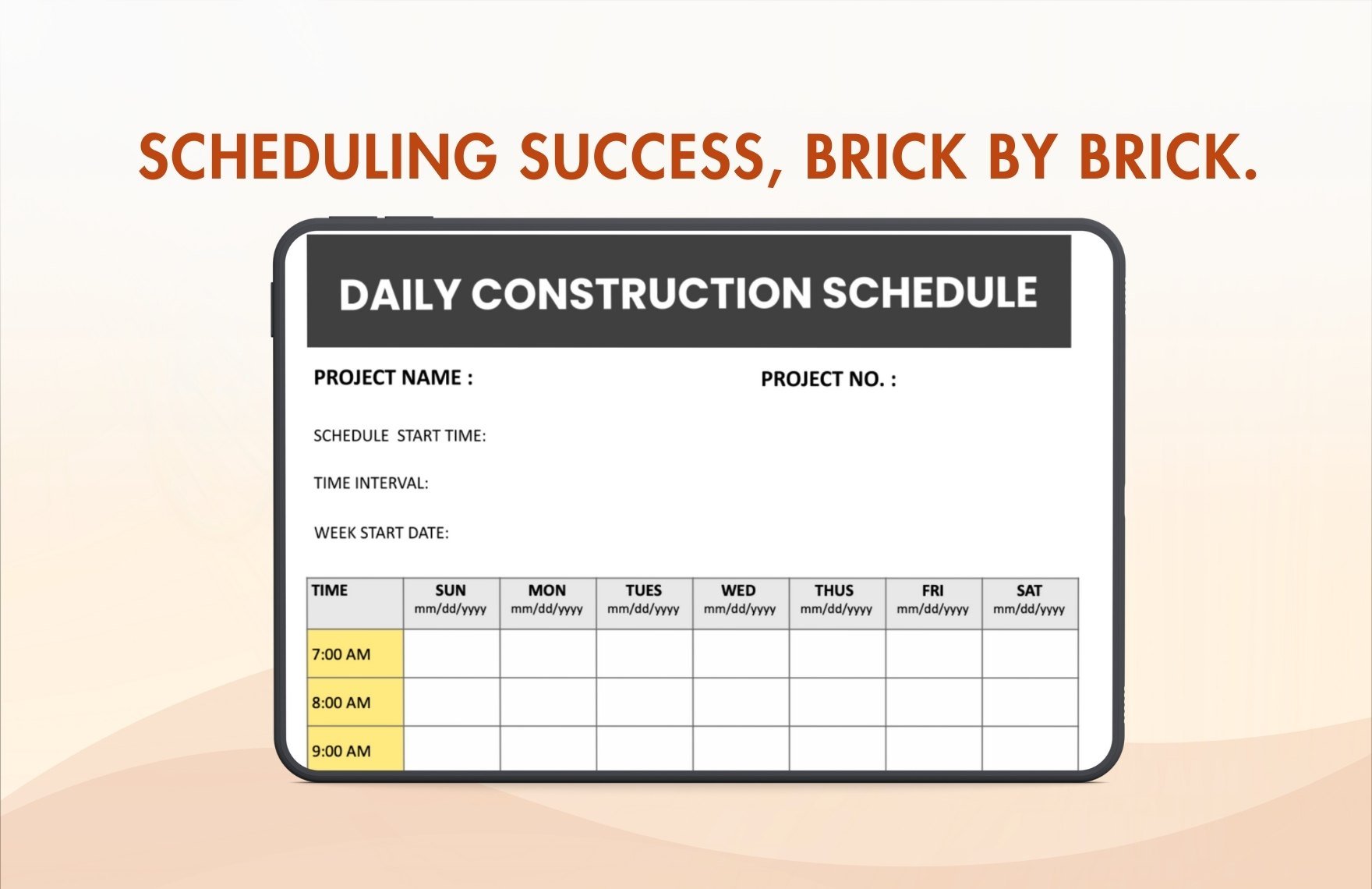 Daily Construction Schedule Template