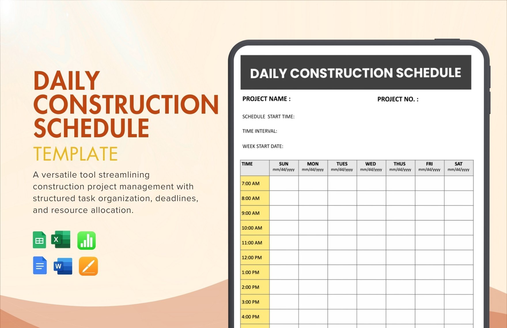Daily Construction Schedule Template