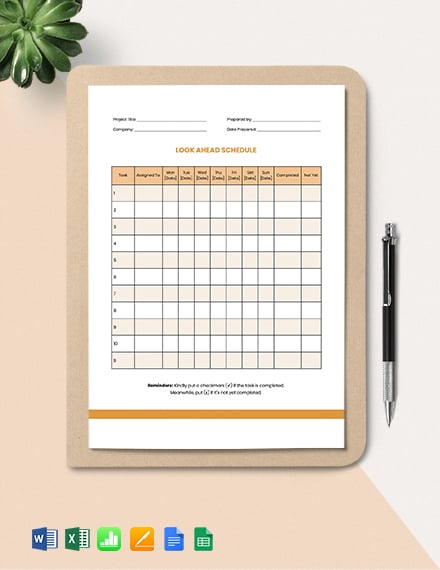 Editable Job Schedule Template Word Excel Apple Pages Google