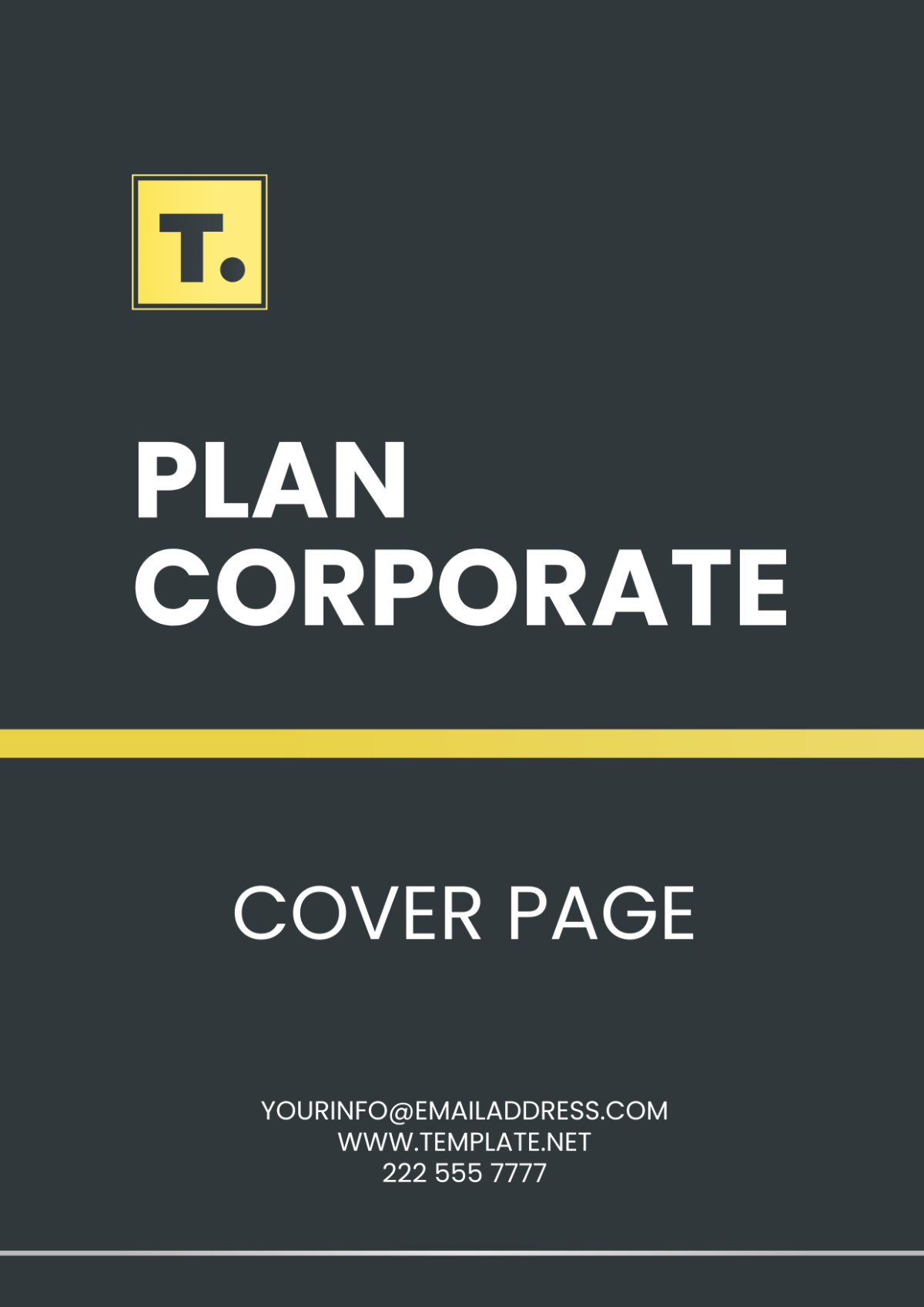 Plan Corporate Cover Page Template