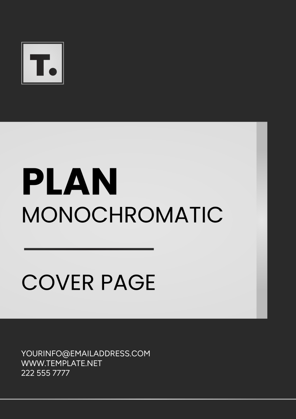 Free Plan Monochromatic Cover Page Template