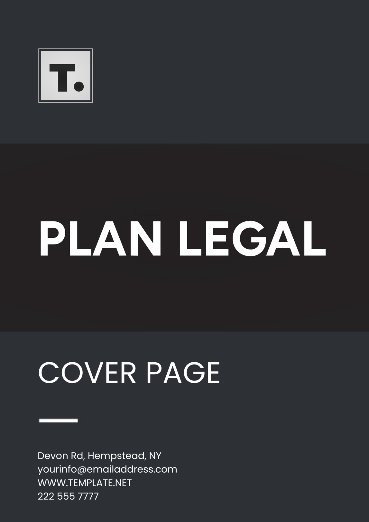 Plan Legal Cover Page