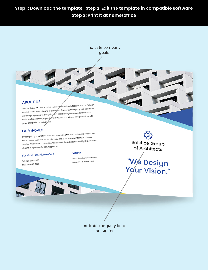 Creative Architecture Bi-Fold Brochure Template
