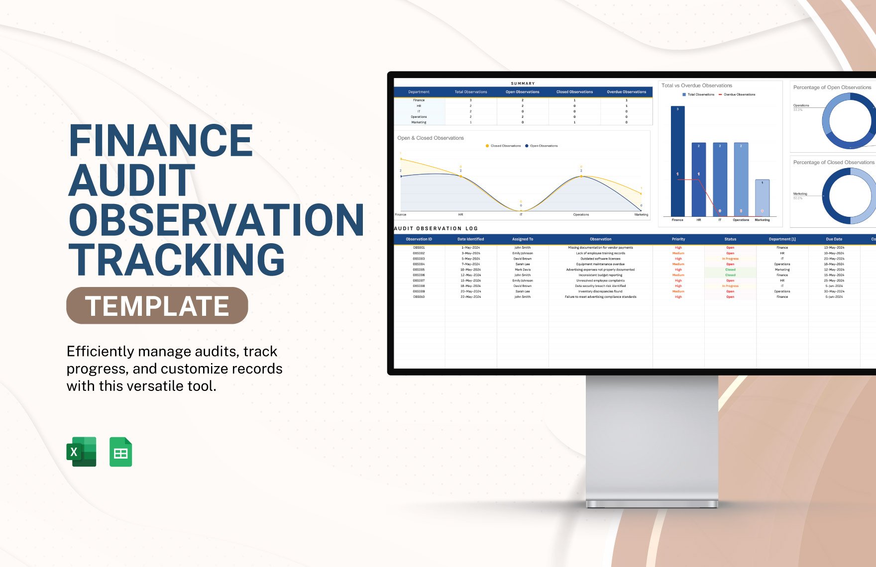 Finance Audit Observation Tracking Template