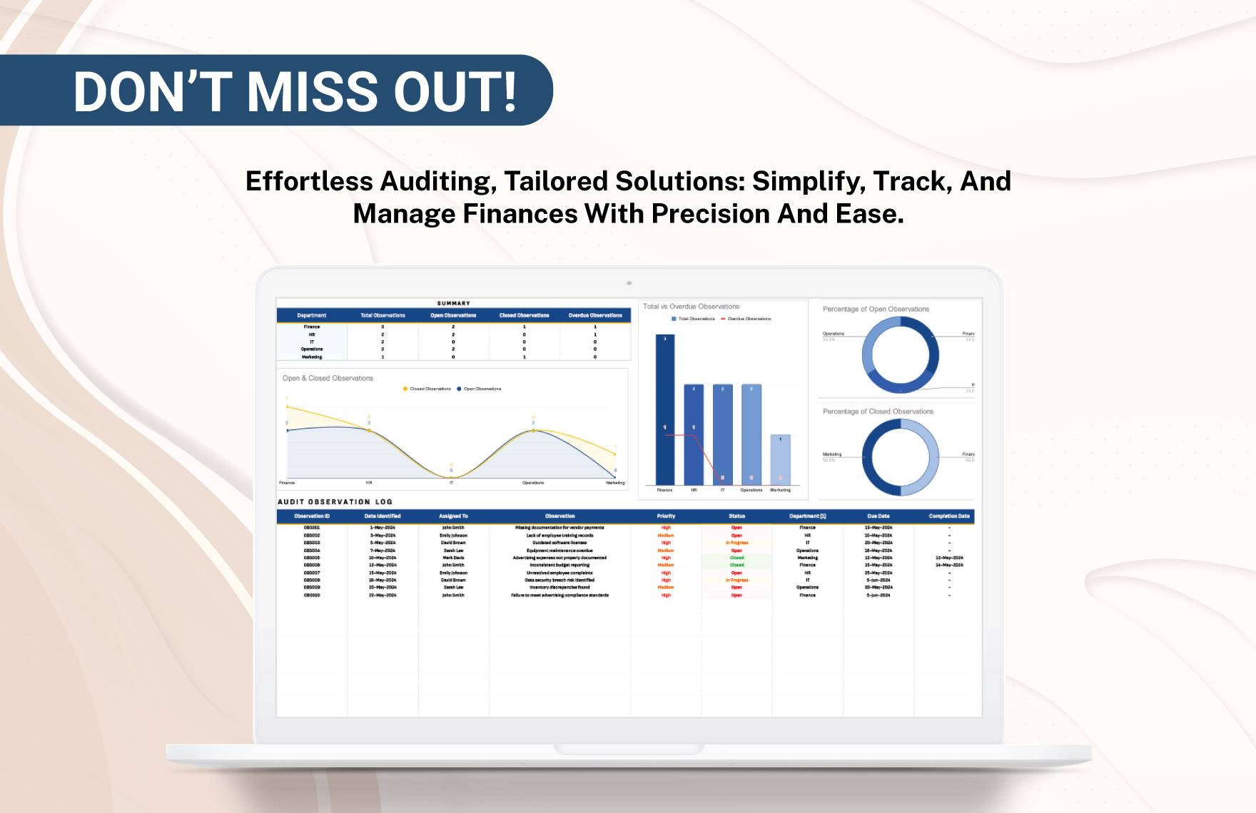 Finance Audit Observation Tracking Template