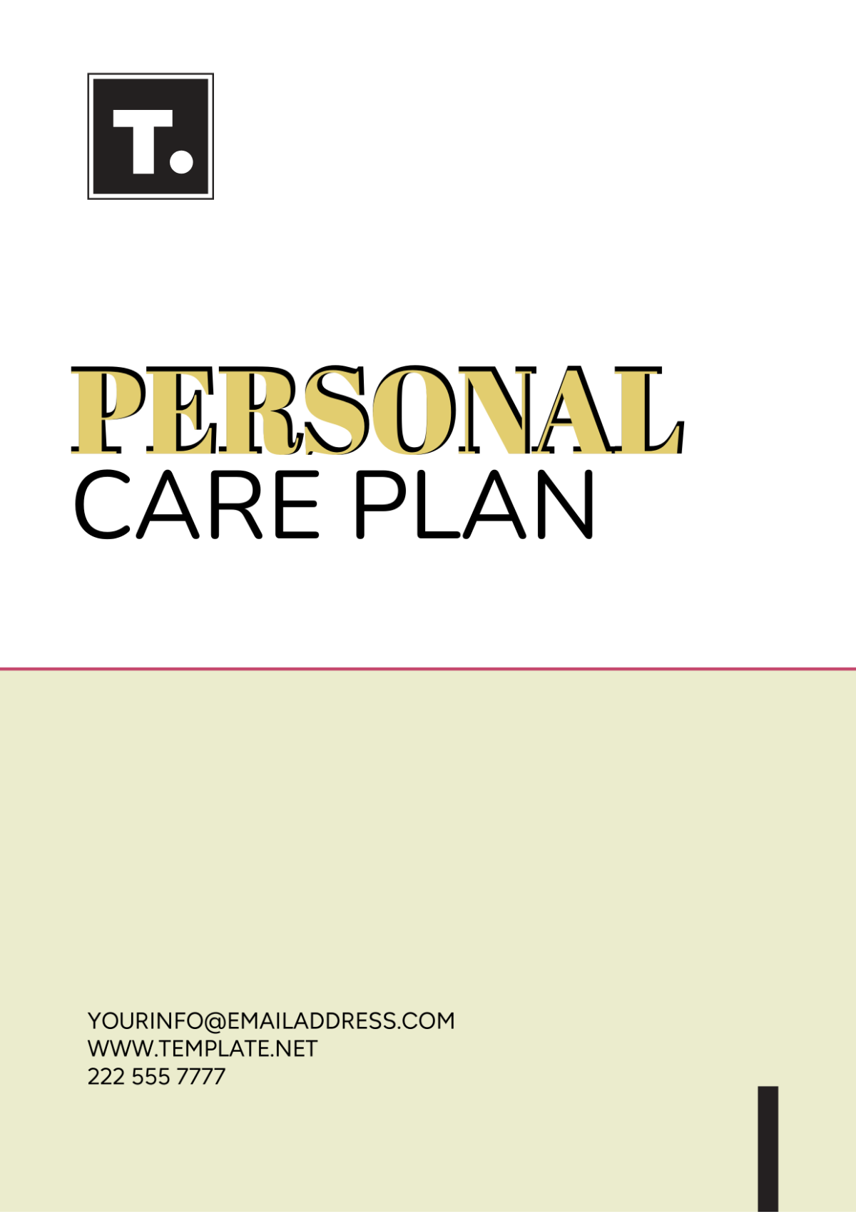 Personal Care Plan Template