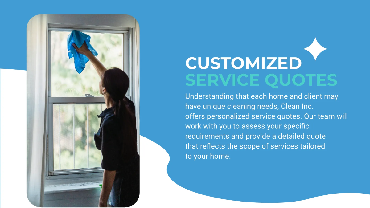 Free Residential Cleaning Services Overview Presentation Template to Edit Online