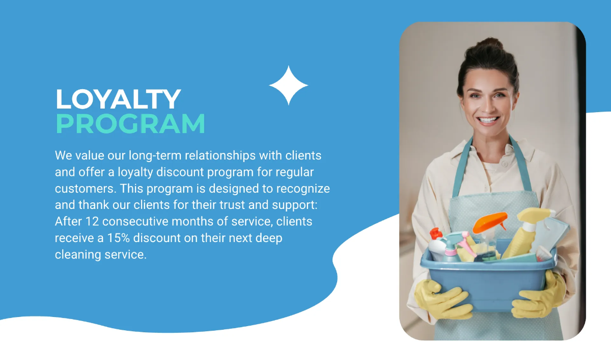 Free Residential Cleaning Services Overview Presentation Template to Edit Online