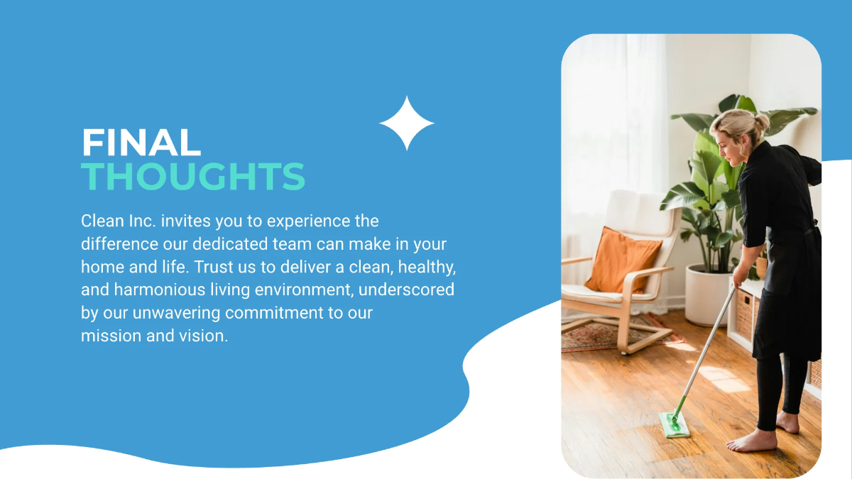 Free Residential Cleaning Services Overview Presentation Template to Edit Online