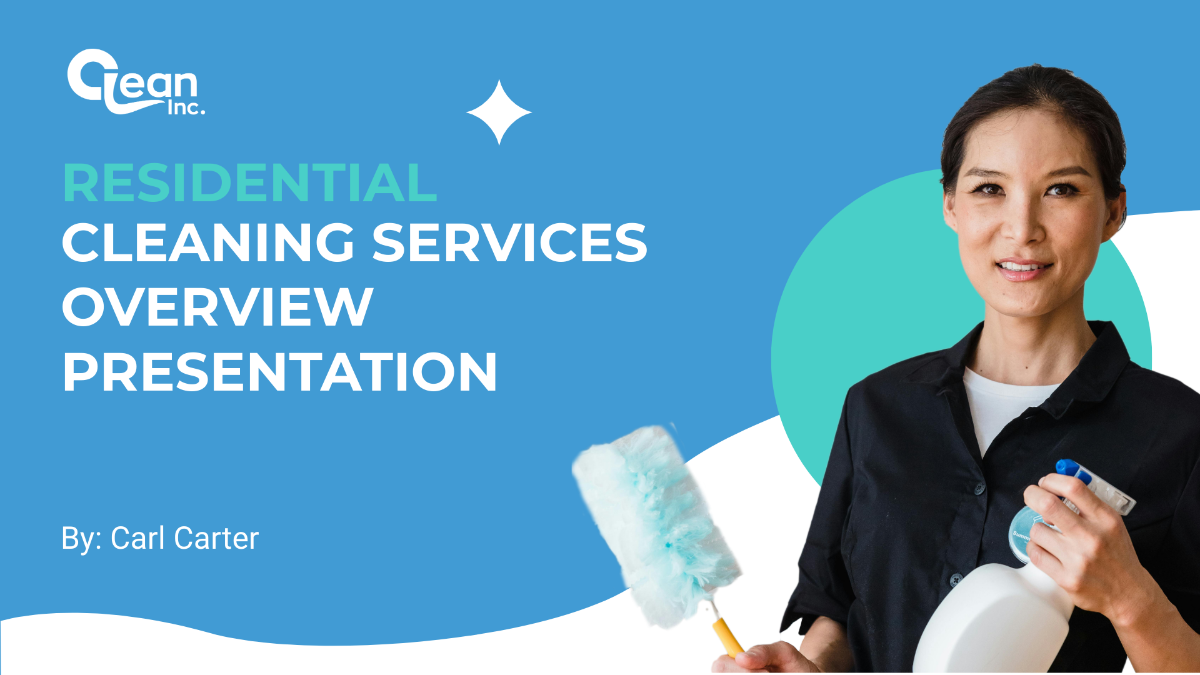 Free Residential Cleaning Services Overview Presentation Template