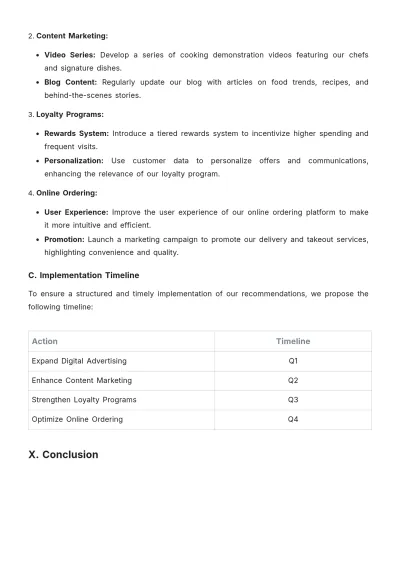Free Restaurant Marketing Report Template to Edit Online