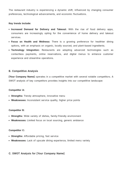 Free Restaurant Marketing Report Template to Edit Online