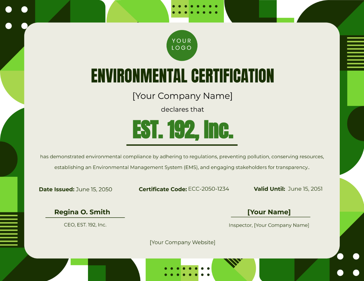 Environmental Certification for Companies