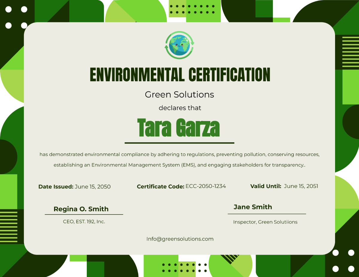 Environmental Certification for Companies