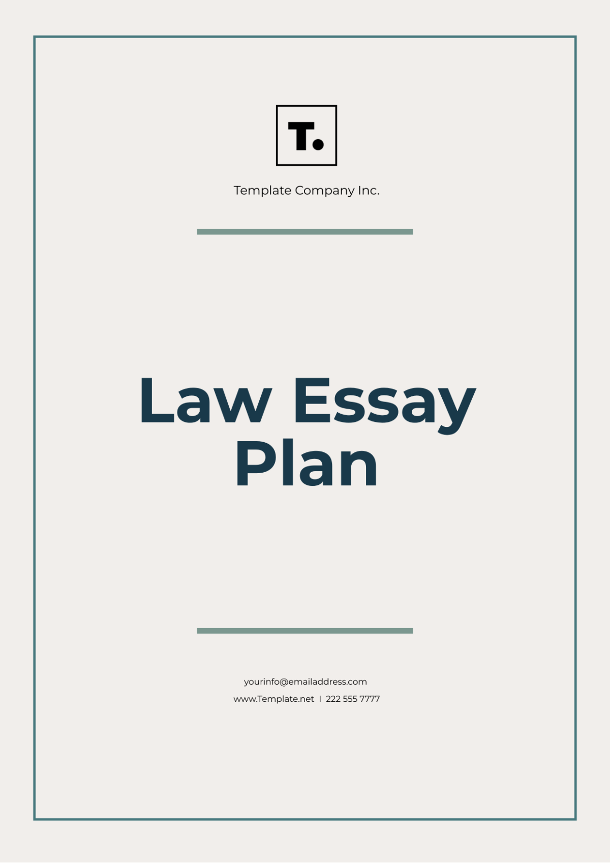 Law Essay Plan Template