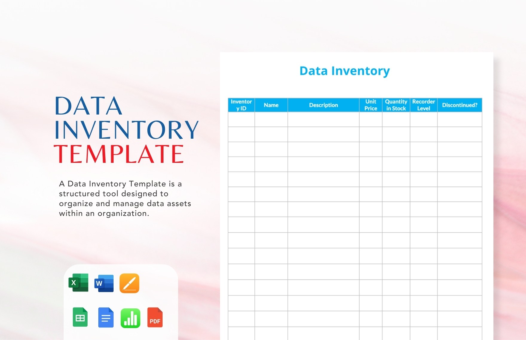 Data Inventory Template in Google Docs, Google Sheets, Excel, Apple Numbers, Apple Pages, PDF, Word - Download | Template.net