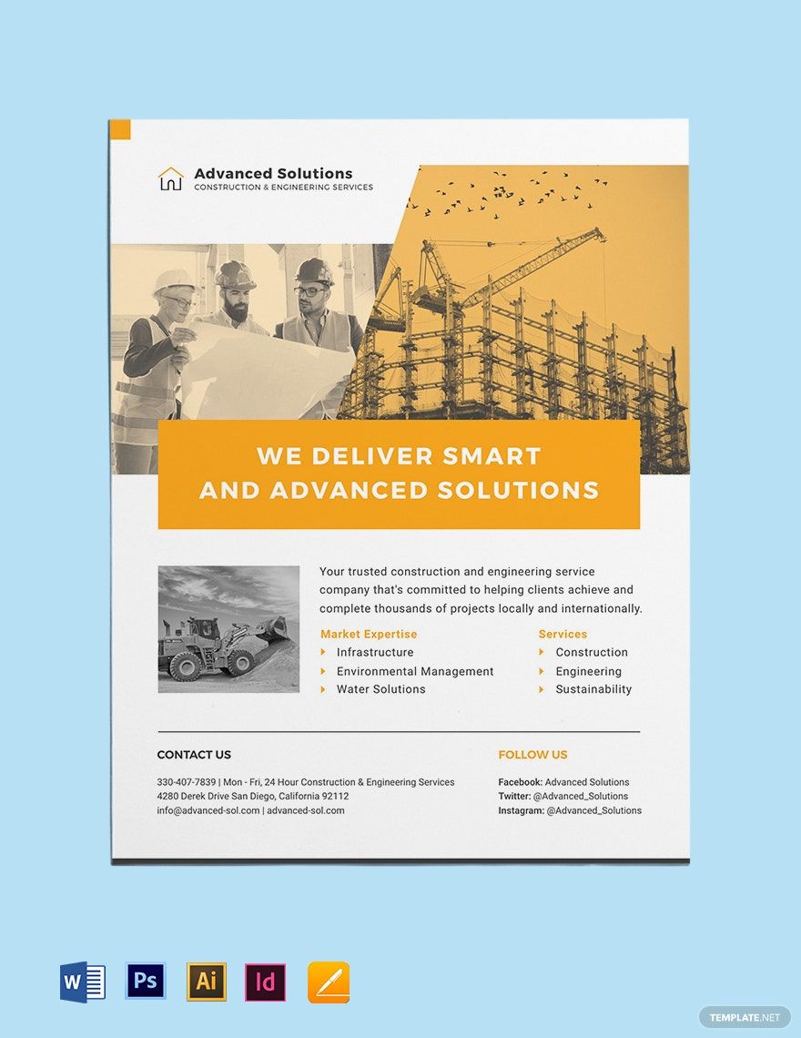 Construction and Engineering Services Flyer Template