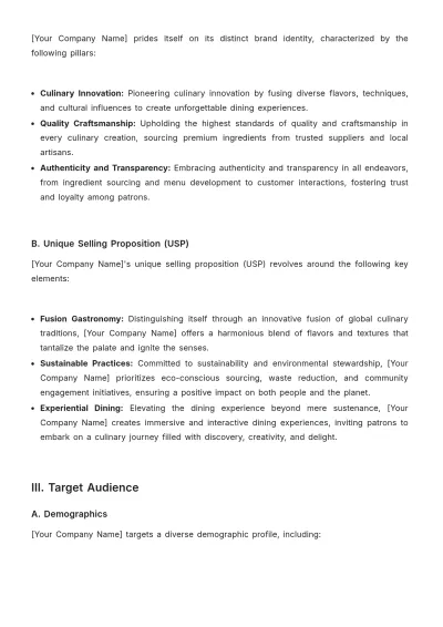 Free Restaurant Brand Strategy Template to Edit Online