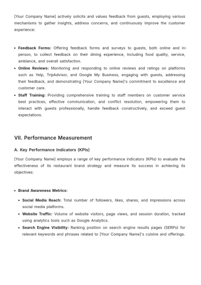 Free Restaurant Brand Strategy Template to Edit Online