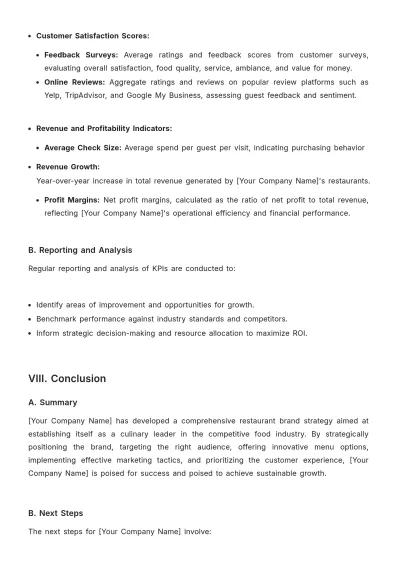 Free Restaurant Brand Strategy Template to Edit Online