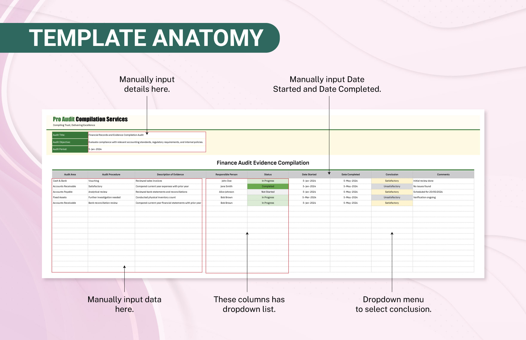 Finance Audit Evidence Compilation Template