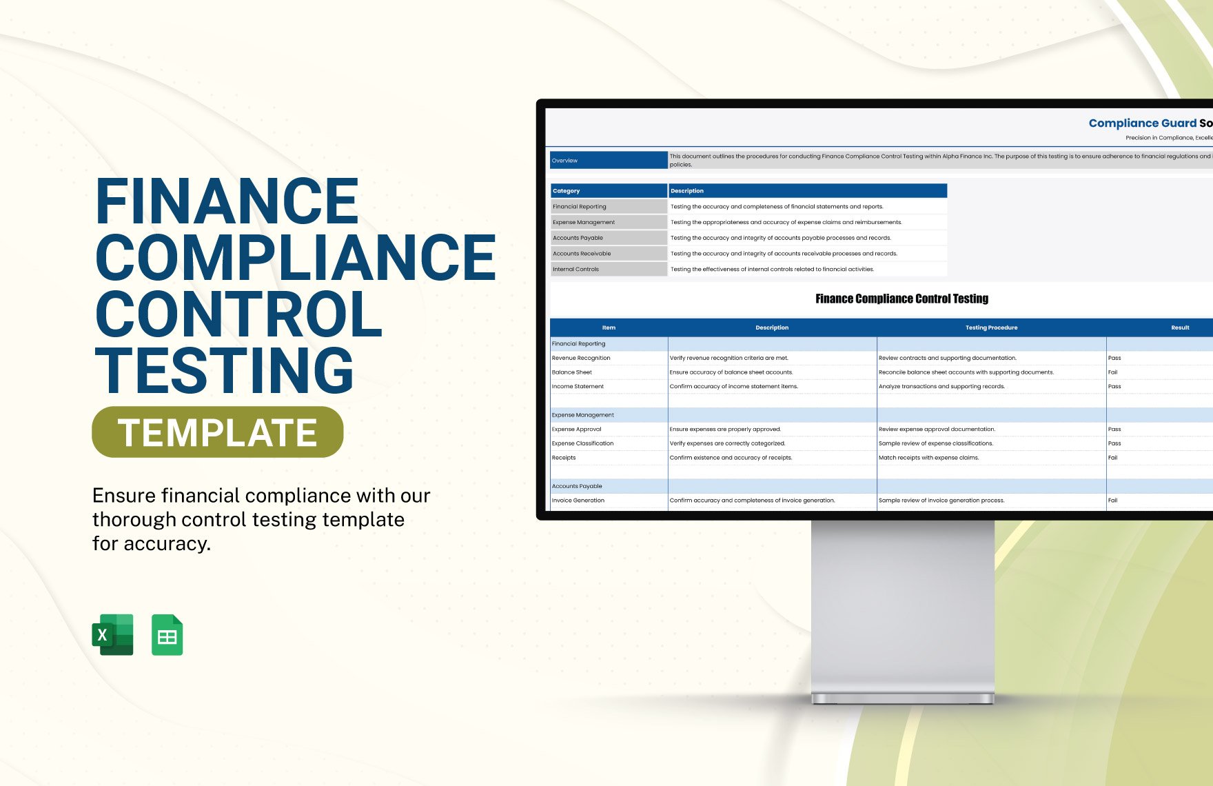Finance Compliance Control Testing Template