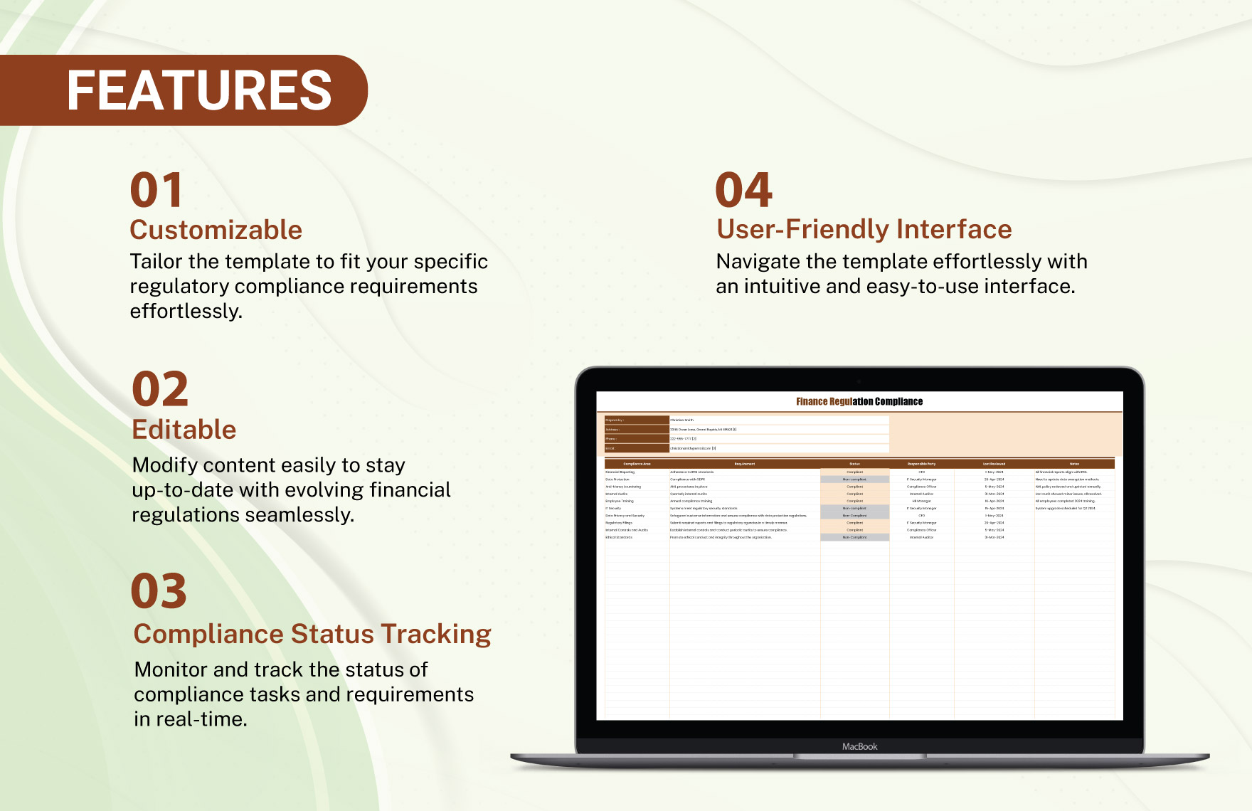 Finance Regulation Compliance Template