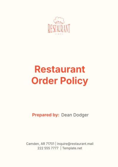 Free Restaurant Order Policy Template to Edit Online