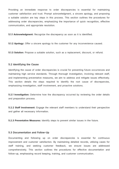 Free Restaurant Order Policy Template to Edit Online