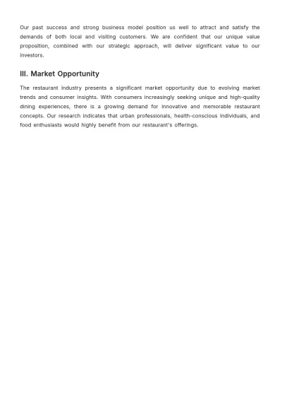 Free Restaurant Investment Proposal Template to Edit Online