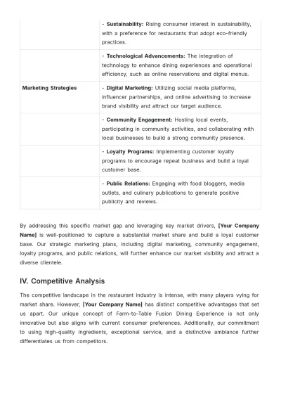 Free Restaurant Investment Proposal Template to Edit Online