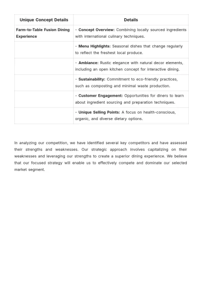 Free Restaurant Investment Proposal Template to Edit Online
