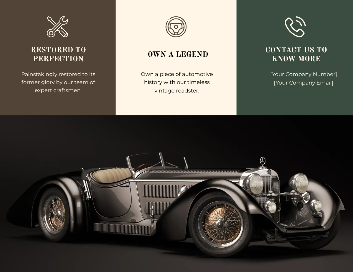 Free Old Car Brochure Template to Edit Online