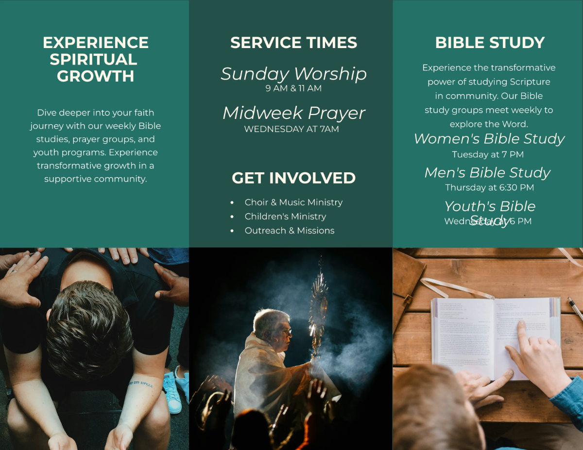 Free Christian Church Brochure Template to Edit Online