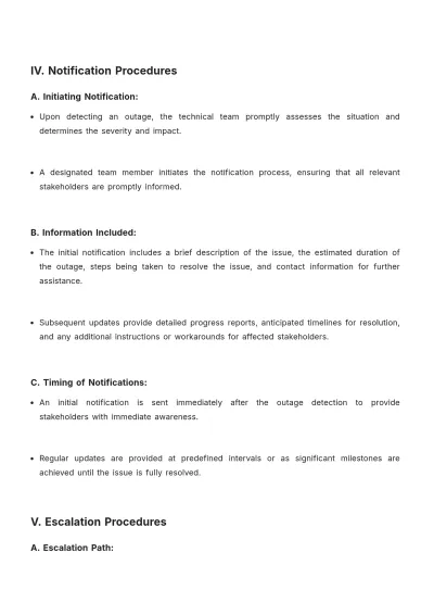 Free Outage Communication Plan Template to Edit Online