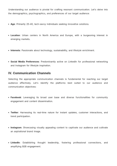 Free Social Media Communication Plan Template to Edit Online