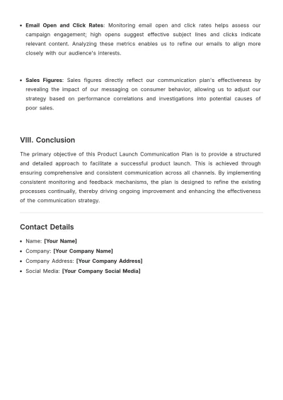 Free Product Launch Communication Plan Template to Edit Online