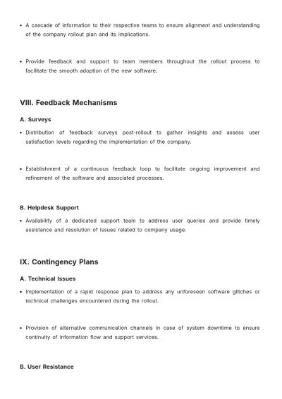 Free Software Rollout Communication Plan Template to Edit Online