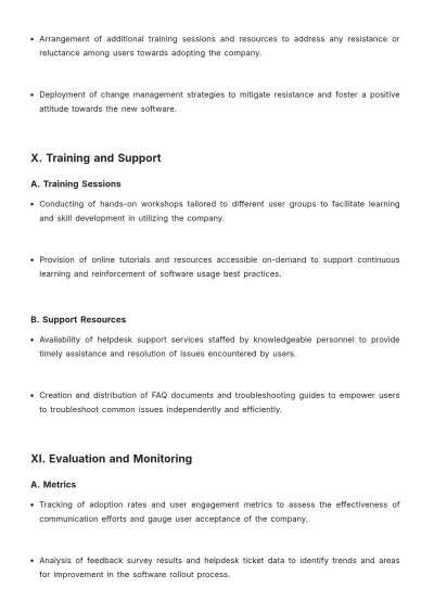 Free Software Rollout Communication Plan Template to Edit Online