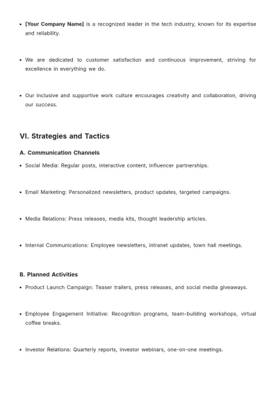 Free Annual Communication Plan Template to Edit Online