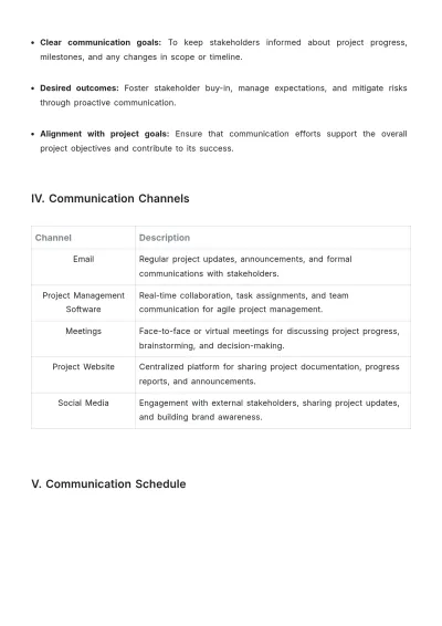 Free Stakeholder Communication Plan Template to Edit Online
