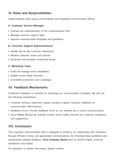 Free Customer Communication Plan Template to Edit Online