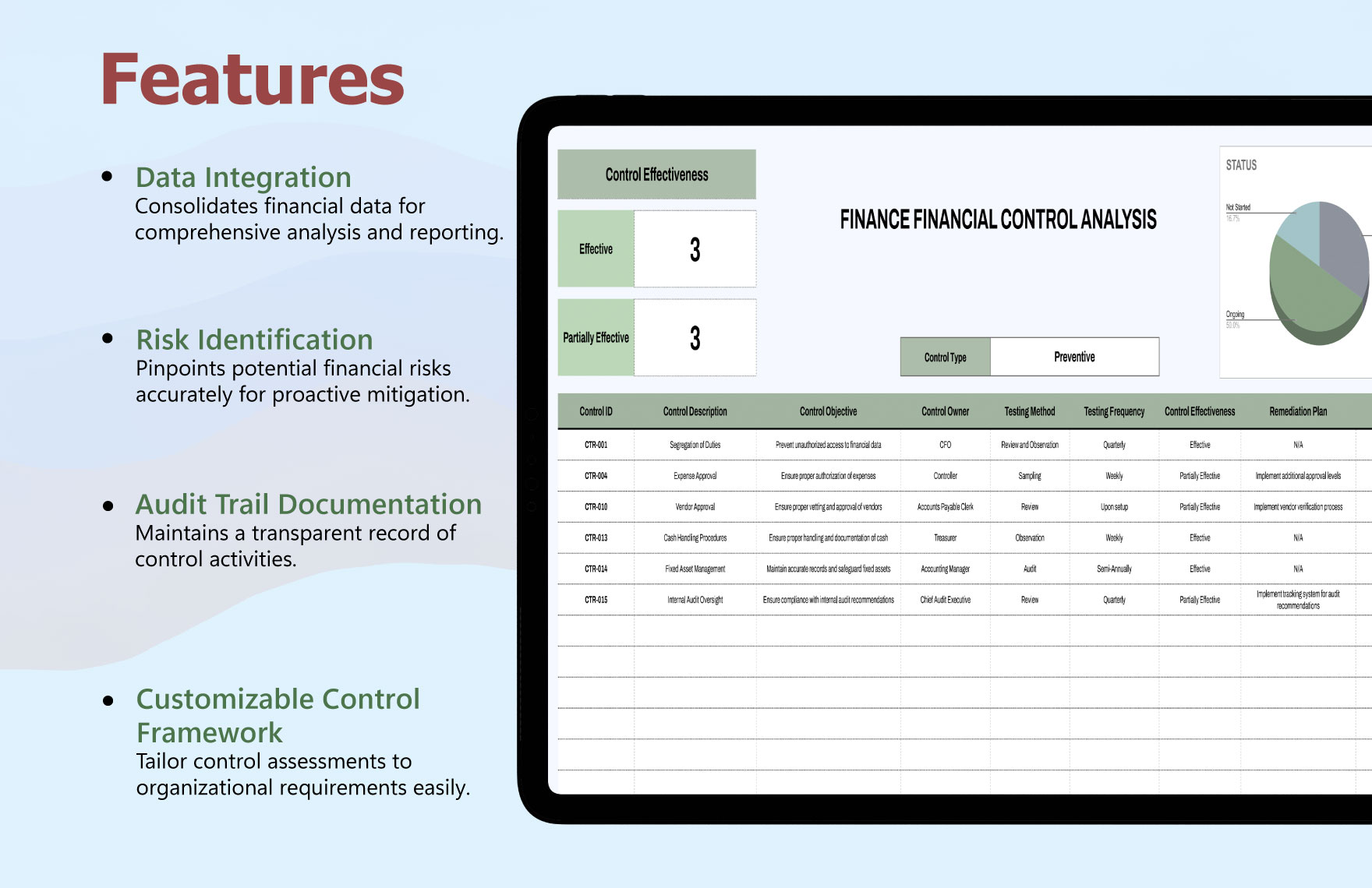 Finance Financial Control Analysis Template