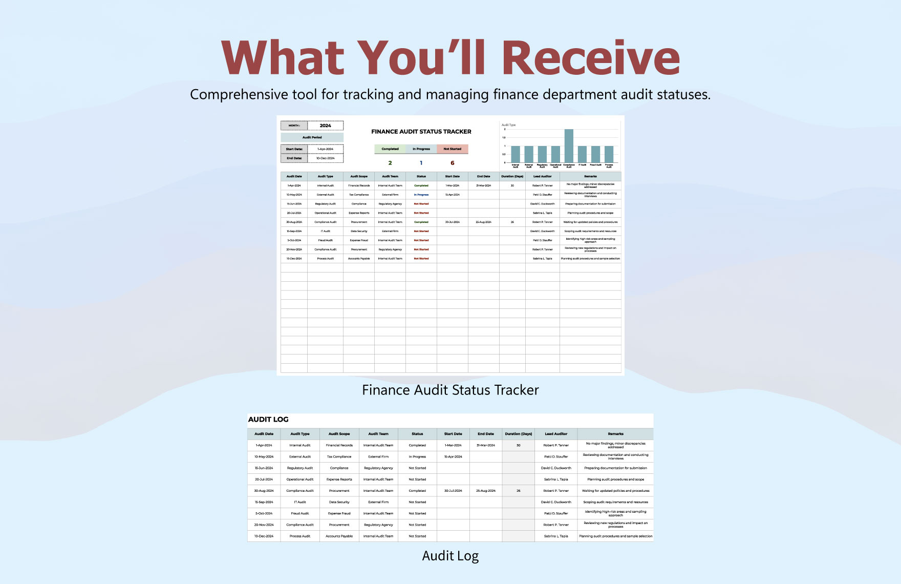 Finance Audit Status Tracker Template