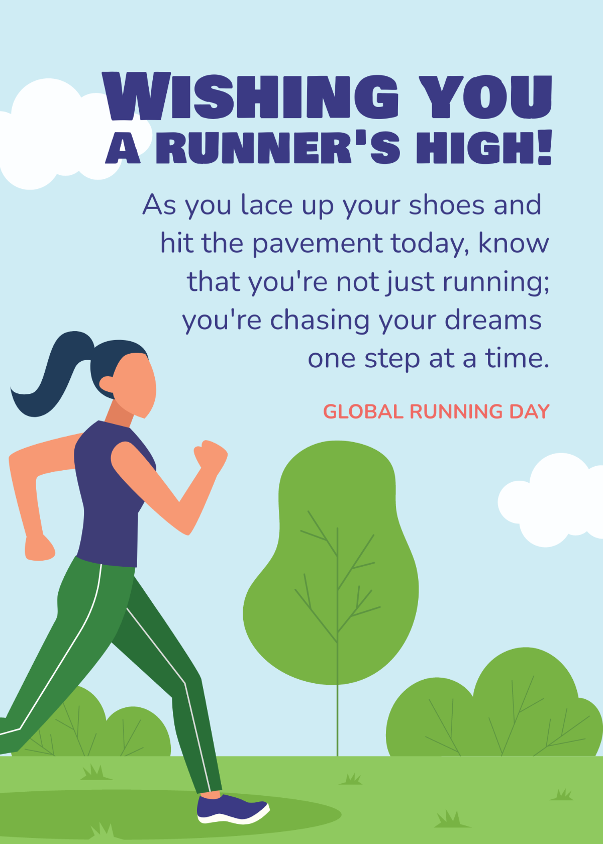 Global Running Day Greeting Card Template