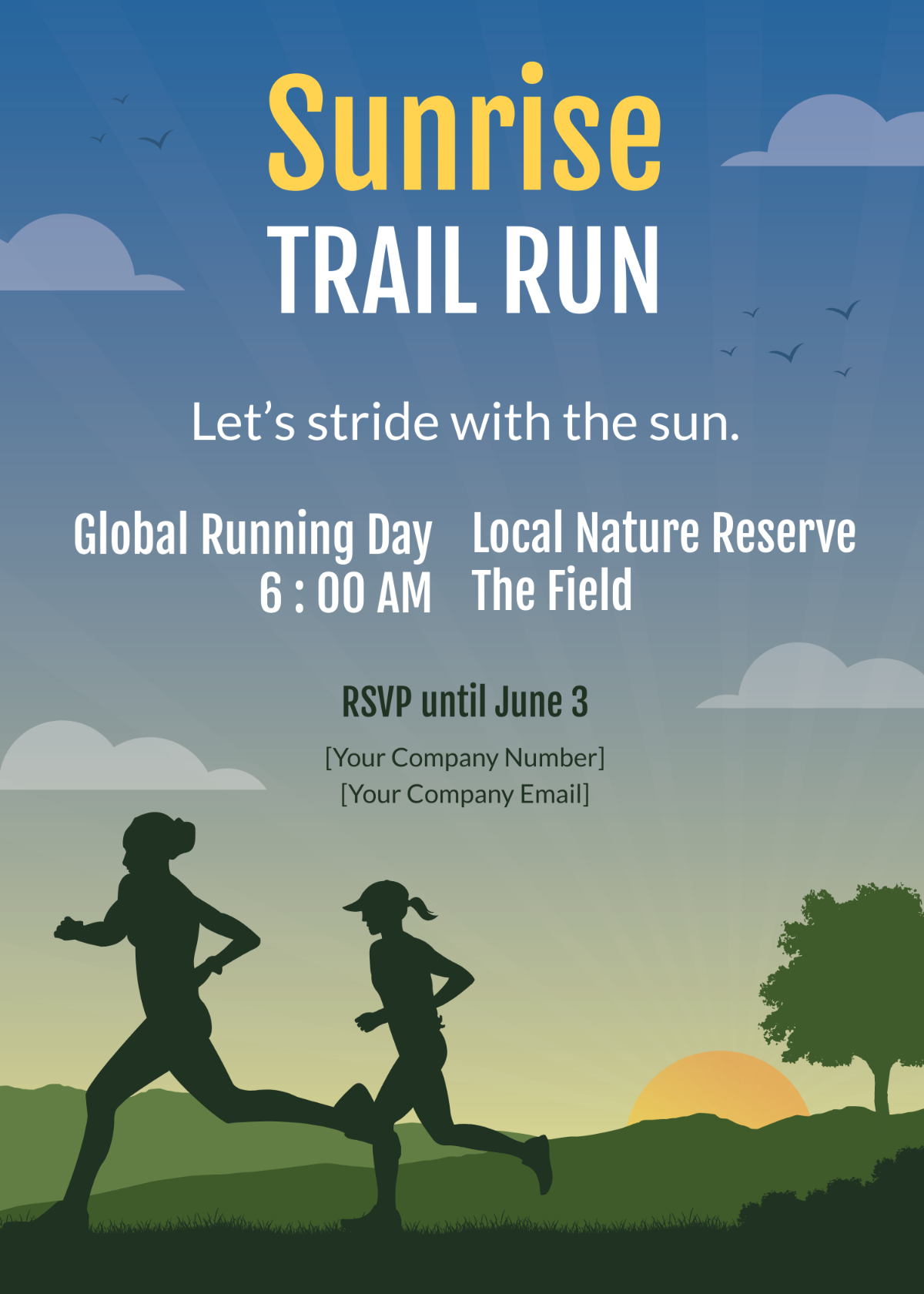 Global Running Day Invitation Card Template