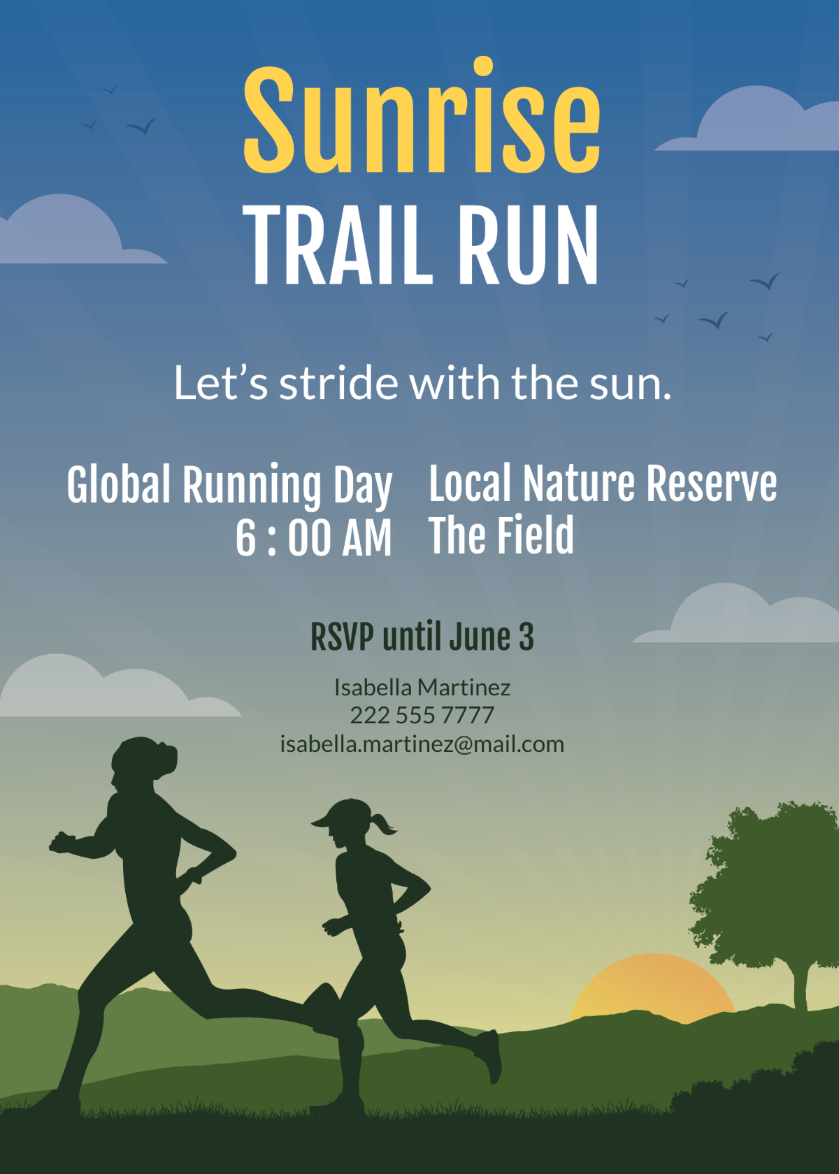 Global Running Day Invitation Card Template - Edit Online & Download